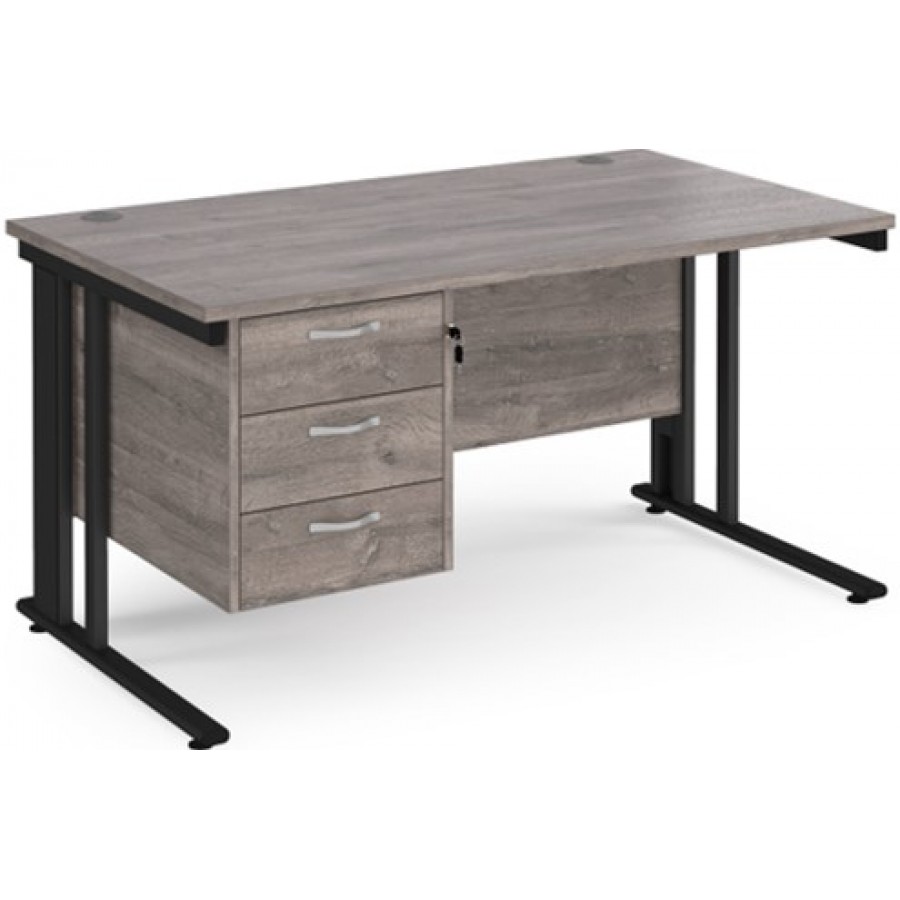 Maestro Cable Managed Desk with Three Drawer Pedestal